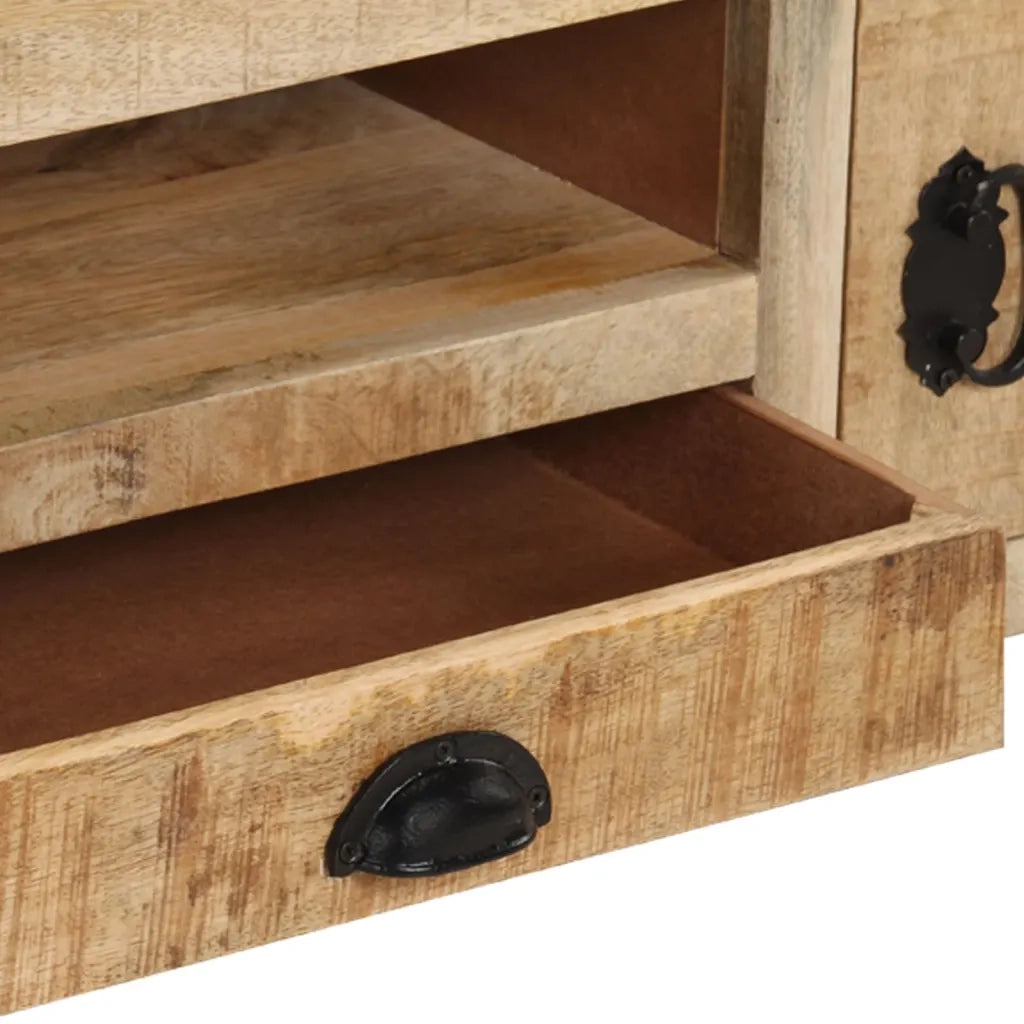 Mobile Porta TV con Ruote 110x30x37 cm in Legno di Mango Grezzo cod mxl 67984