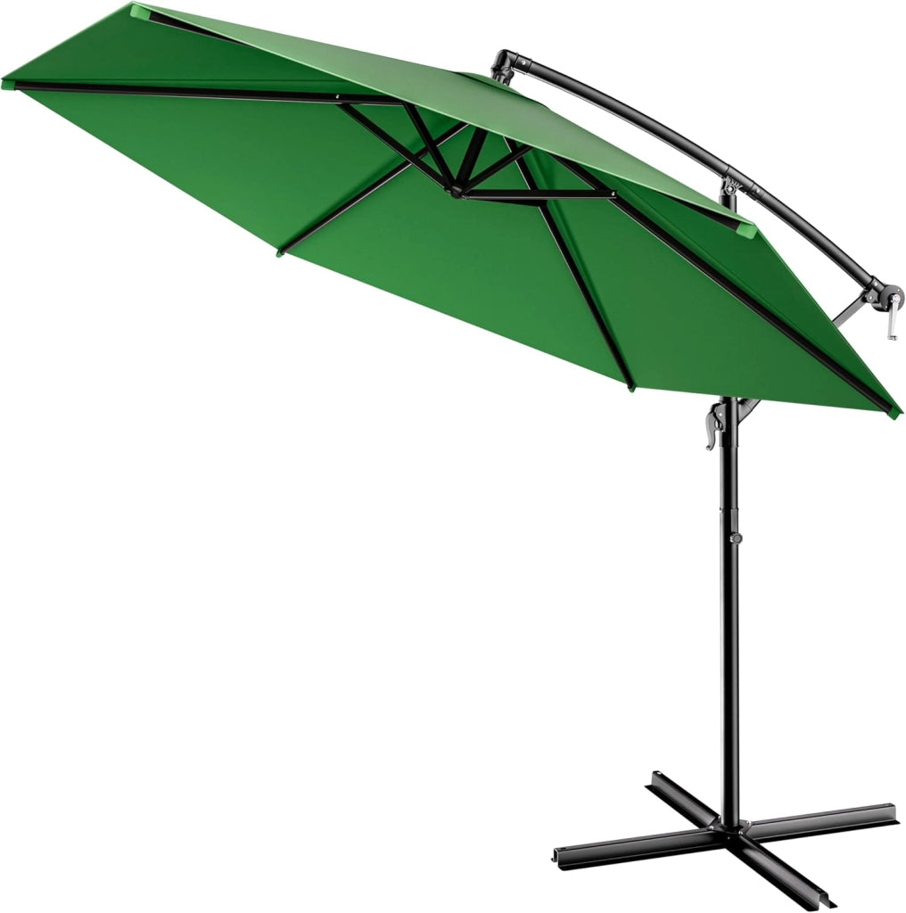 Ombrellone da Giardino Decentrato UV 50+ Regolabile 330cm Manovella Terrazzo Balcone