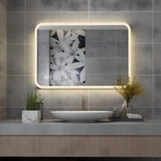 Specchio Bagno a LED - Regolabile con Illuminazione - 60 x 50 cm - Bianco Gelido - Senza Condensa