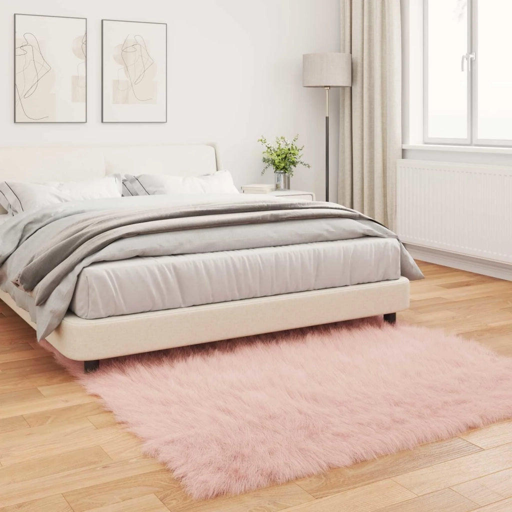 Tappeto in finta TAFALLA Rosa 160 x 160 cm Poliestere 42021554