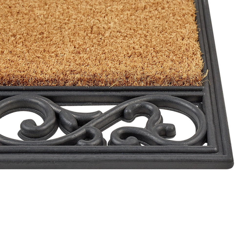 Zerbino in fibra di cocco naturale con fondo in PVC e gomma antiscivolo 45 x 75 cm Decorazione moderna per interni