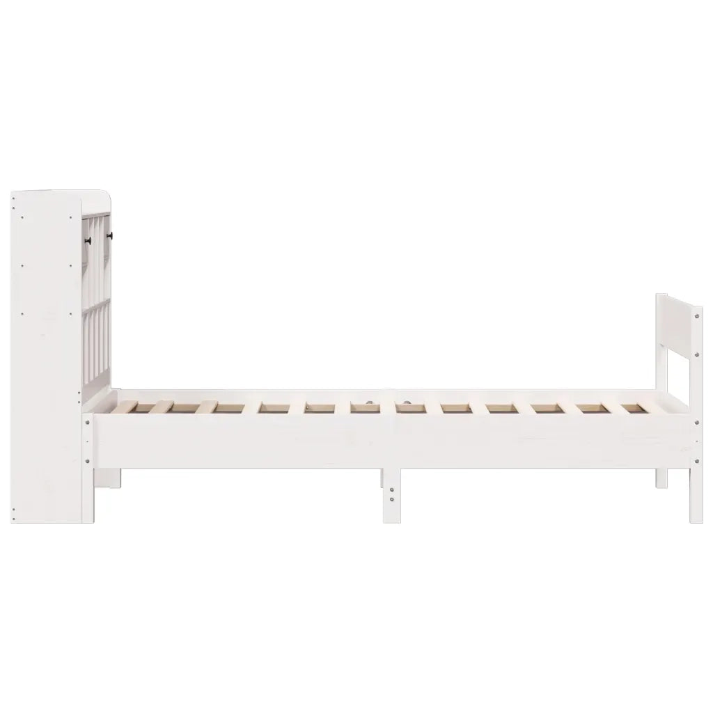 Letto Libreria senza Materasso Bianca 90x200 cm Legno di Pino 3323036
