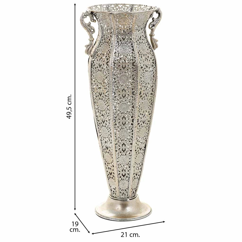 Portaombrelli in metallo argento 21x19x49,5h
