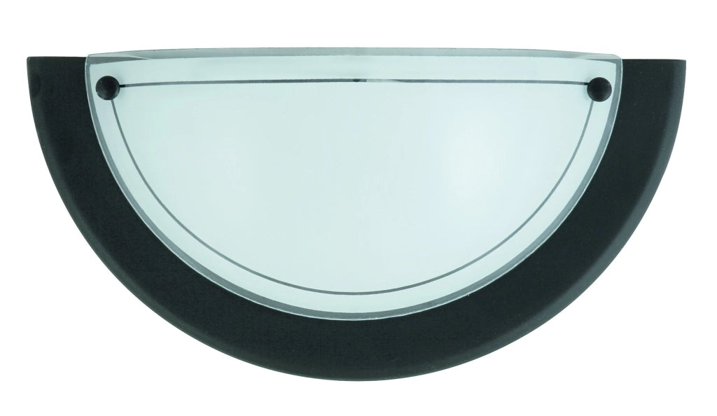 Applique bagno Rabalux Ufo nero vetro-opale E27 5163