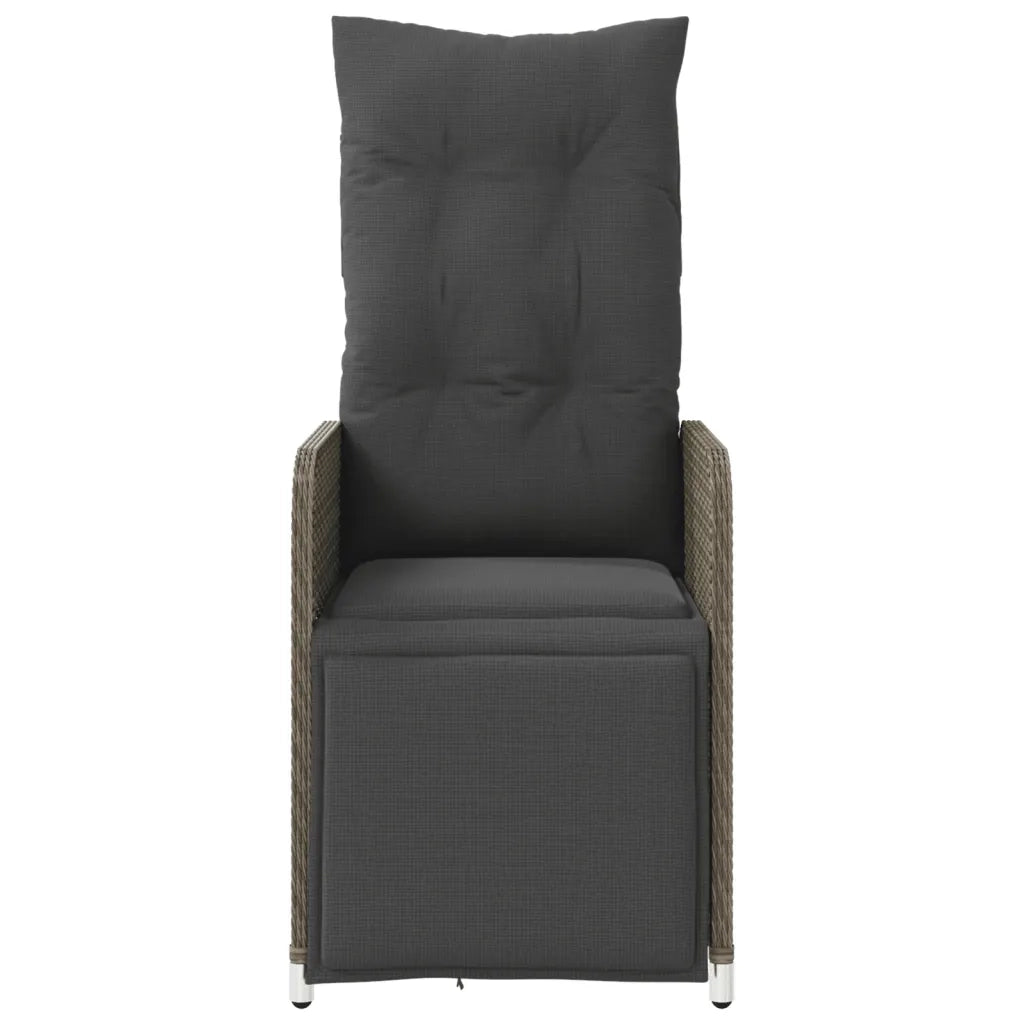 Sedie da Giardino Reclinabili 2 pz con Tavolo in Polyrattan 365707