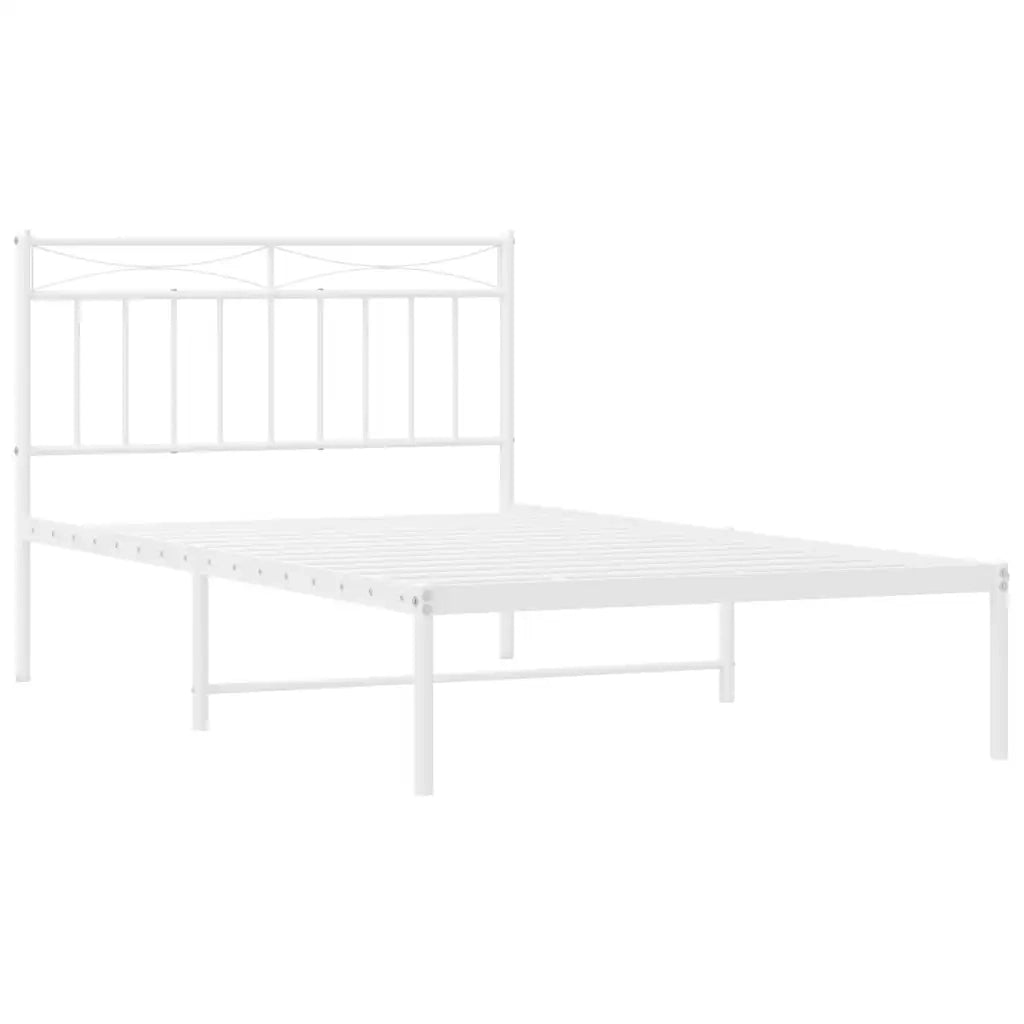 Giroletto con Testiera Metallo Bianco 100x200 cm