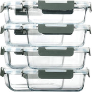 Contenitori di preparazione per pasti in vetro - BPA libero - Set da 8 - vetro borosilicato - 30 oz