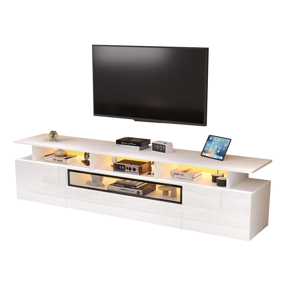 Mobile TV 180x38x45cm - Xylo - 2 Ante, 1 Cassetto, Luci LED, 10 Ripiani