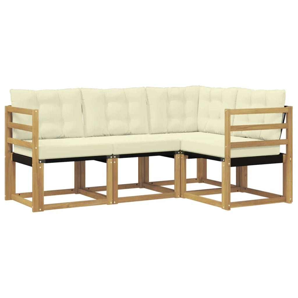Set di divani da esterno 4 pz Bianco e Crema 3389416