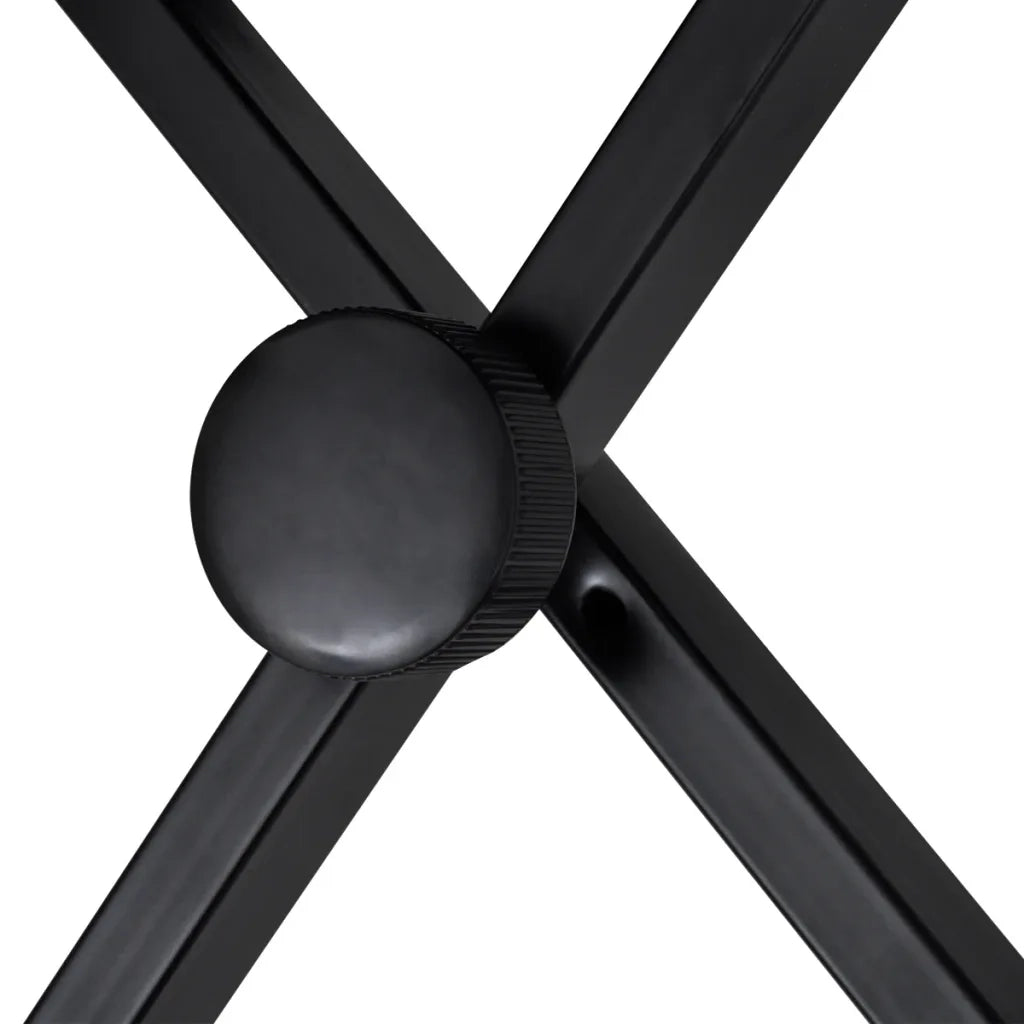 Set Supporto per Tastiera a Doppia Staffa con Sgabello Nero CFW1328249