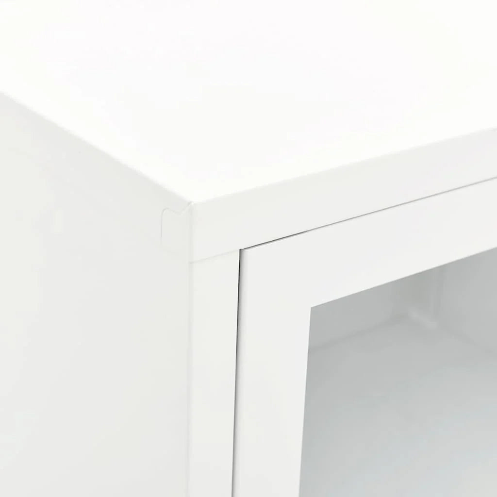Mobile TV multimediale scaffale TV mobile TV sala da pranzo soggiorno camera da letto 90 x 30 x 44 cm acciaio e vetro bianco 02_0026340