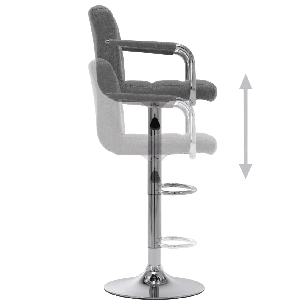 Sgabello da Bar Grigio Chiaro in Tessuto cod mxl 74643