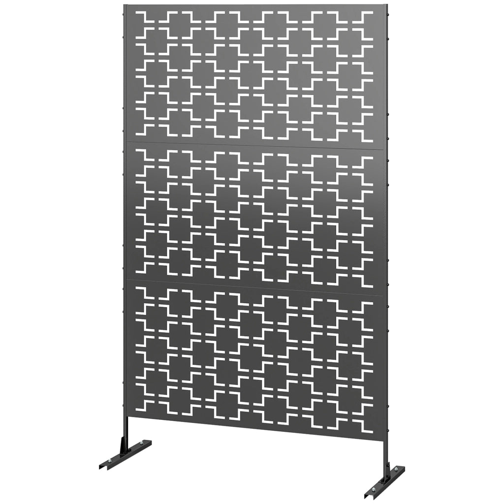 Pannello decorativo paravent esterno geometrico ¨C zephmum ¨C nero 122x45x198 cm