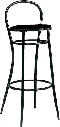 Sgabello acciaio nero con ecopelle nera 41x44x97 - Mobili 2G