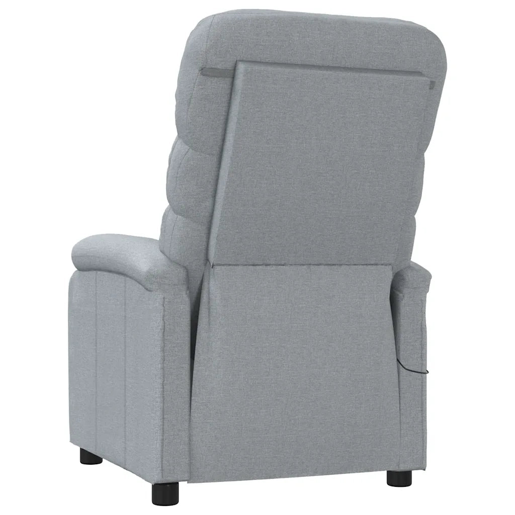 Poltrona Massaggiante in Tessuto Grigio Chiaro