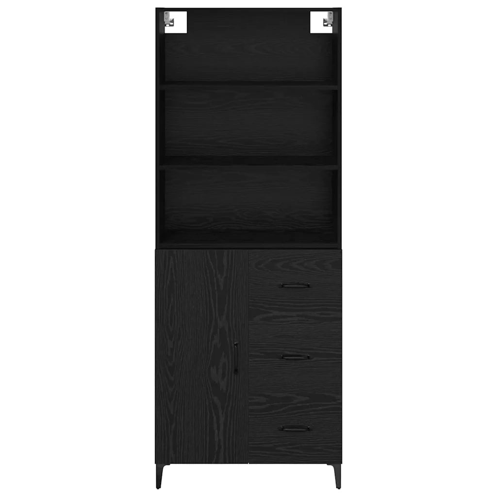 Credenza Rovere Nero 69,5 x 34 x 180 cm Legno multistrato 3416167