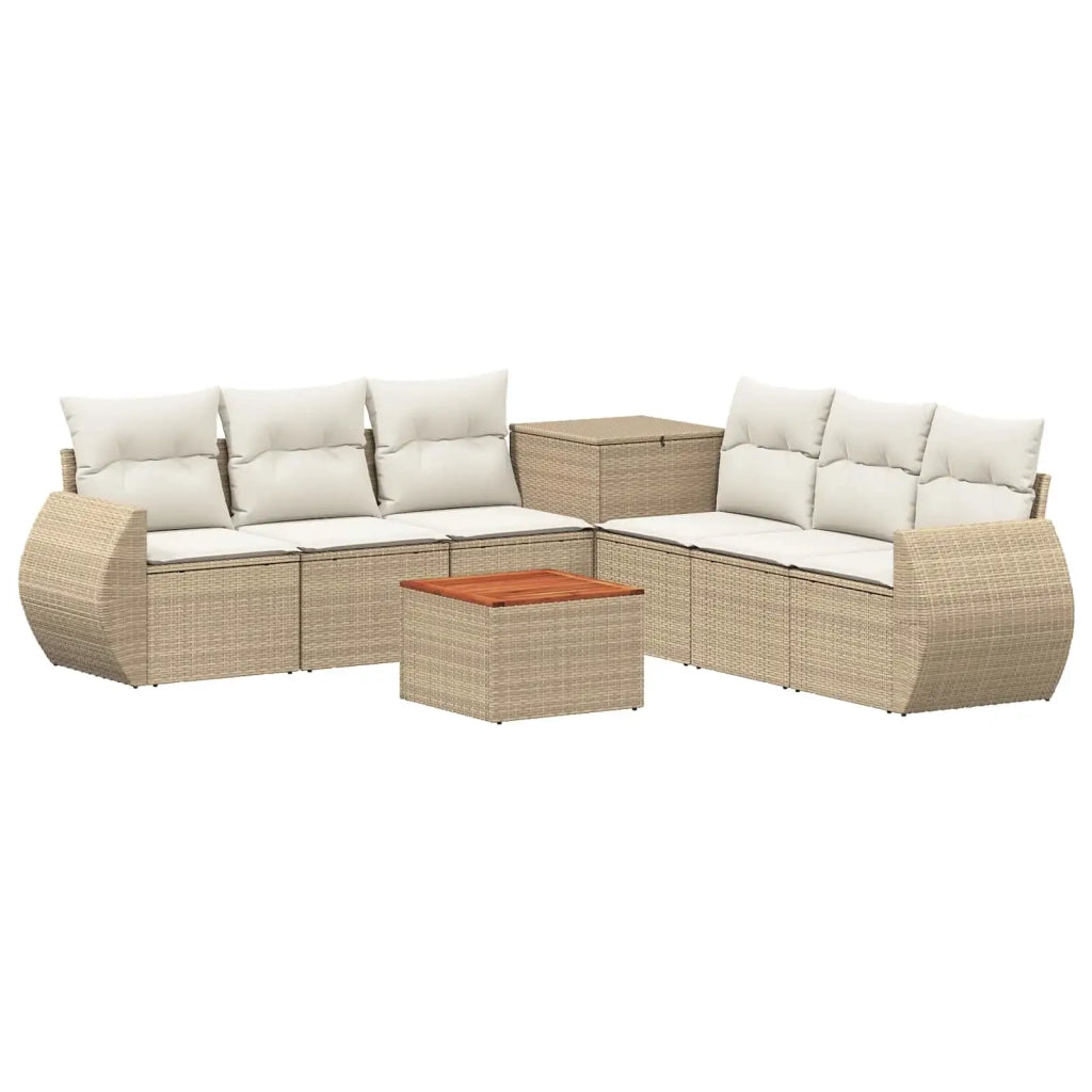 Set di divani 8 pz Beige e Bianco Crema 3448450