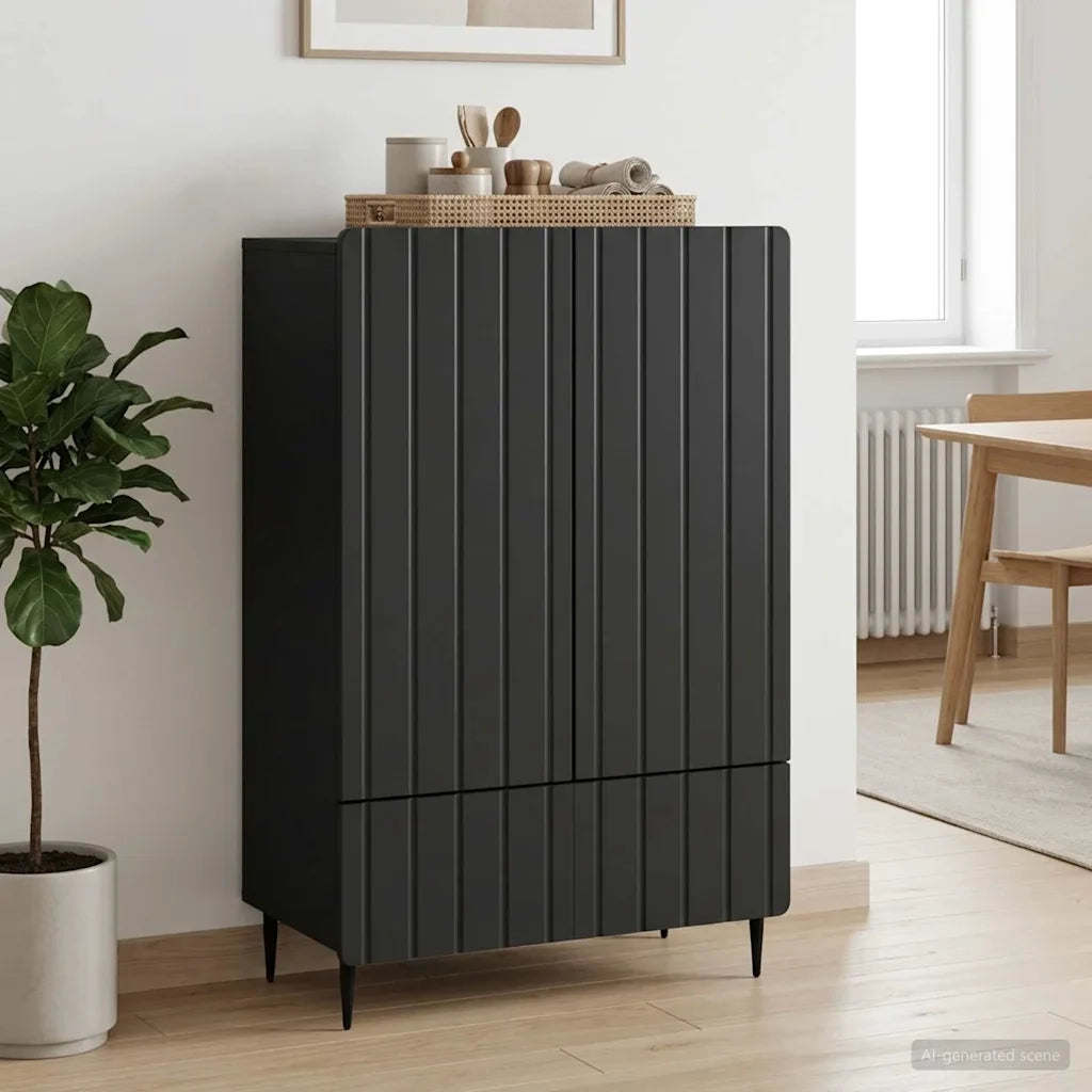 Credenza Nero 66 x 34,5 x 97 cm Legno ingegnerizzato 894436