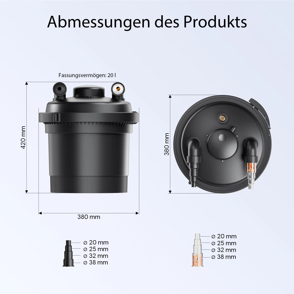 CPF-280 Filtro a pressione con UVC 11 W e chiarificatore per laghetti fino a 8.000l d’acqua