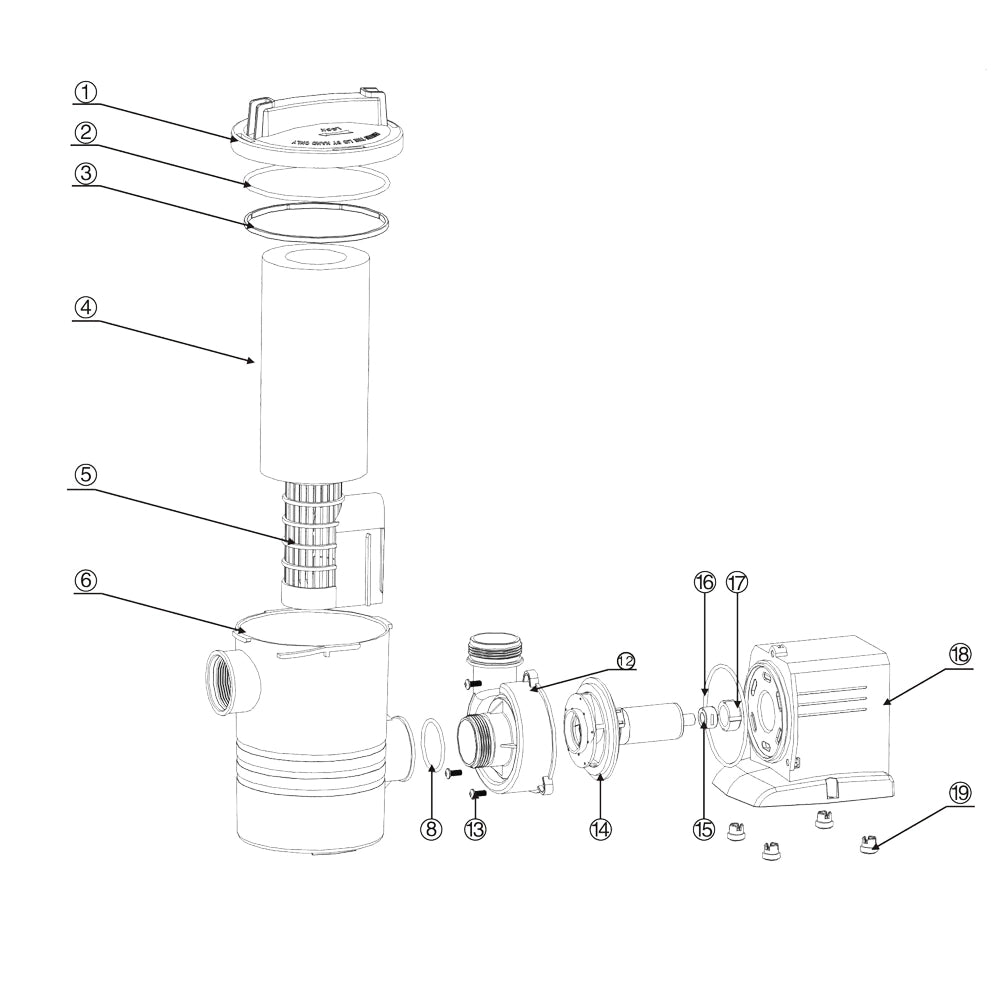 CPP-6000F Pompa piscina per ricircolo e filtraggio 4000 l/h 40W Pompa di circolazione