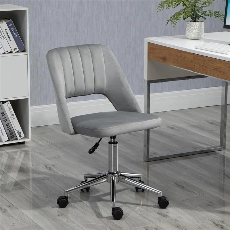 SEDIA DA UFFICIO IMBOTTITA ERGONOMICA GIREVOLE 49 X54 X 79-91 CM COLORE GRIGIO