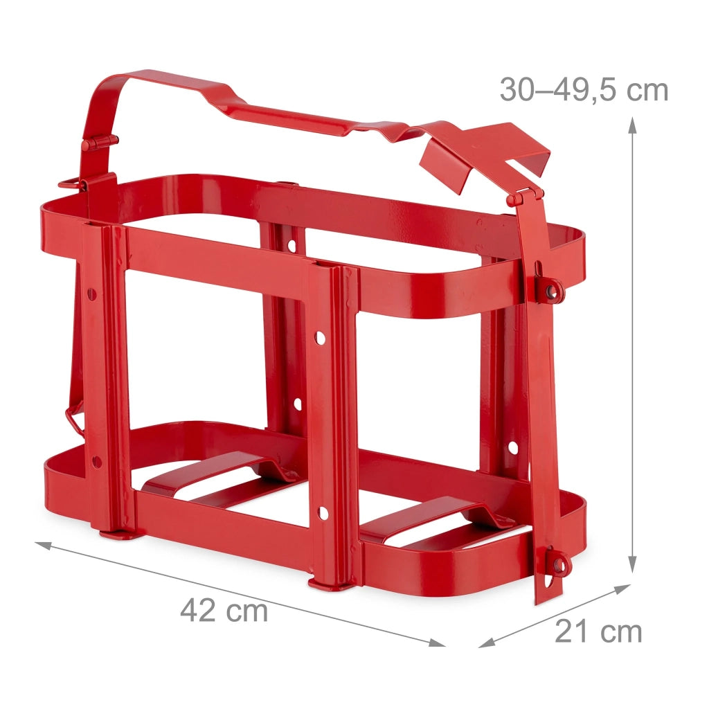 Supporto per tanica di benzina bloccabile 20 x 30 x 50 cm trasporto stabile in ferro nero 13_0014498