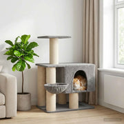 Albero per gatti con pali per graffiare in sisal Grigio Chiaro 42033055