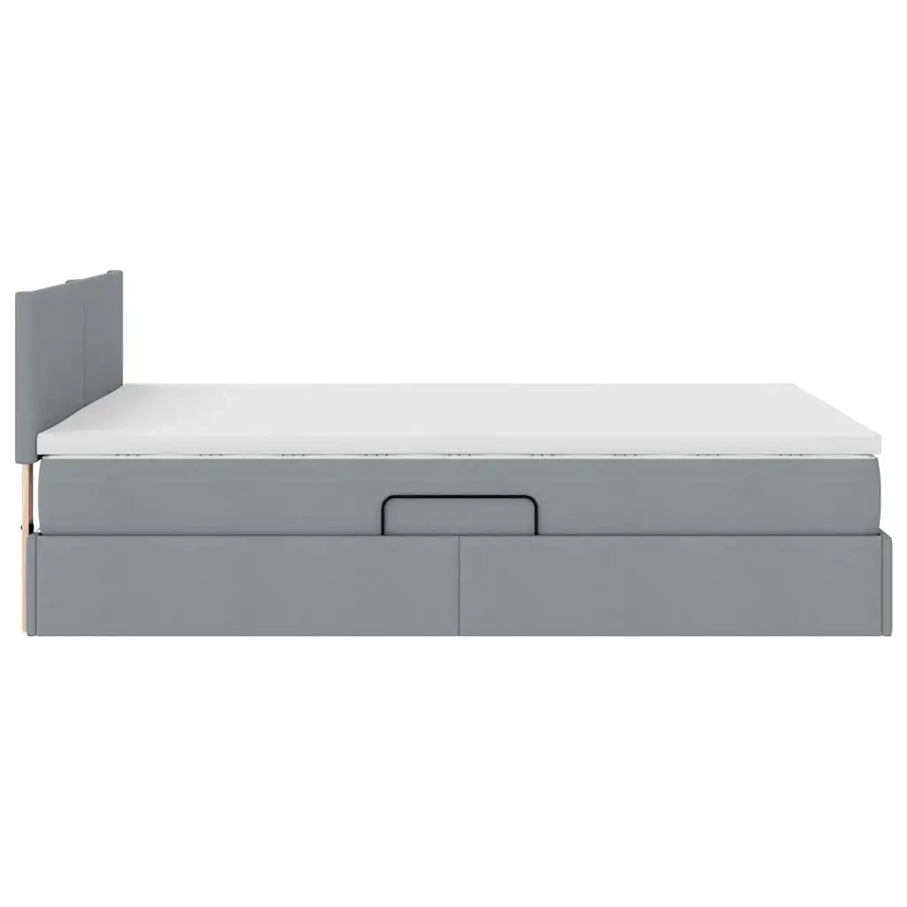 Letto con contenitore e materasso Grigio chiaro 140 x 200 cm