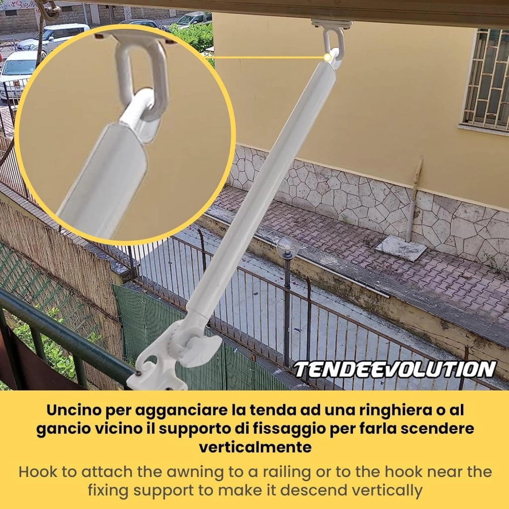 Coppia Braccetti Alluminio 70cm | Tenda da Sole a Caduta | Avorio | Regolabile & Resistente