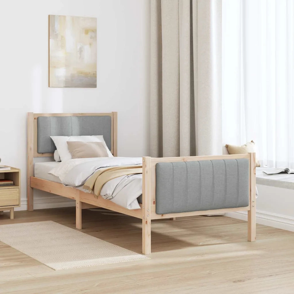 Letto singolo | Letto per adulti | Struttura del Letto Marrone e grigio chiaro 75 x 190 cm