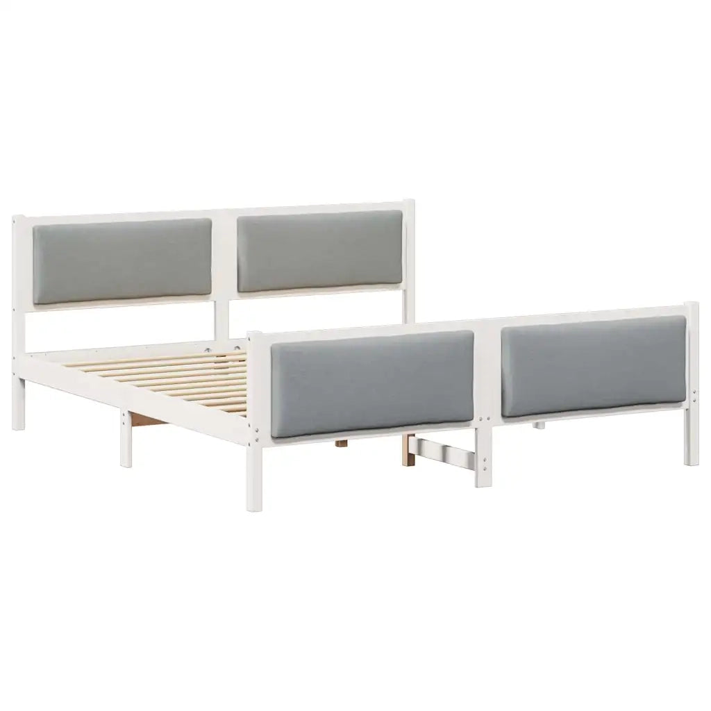 Struttura del letto Grigio chiaro 180 x 200 cm Tessuto