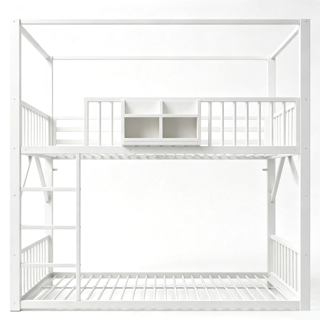 Letto a soppalco per bambini ¨C Minimal ¨C bianco metallo 90x200cm