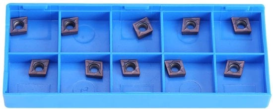 Inserti per Trapano 10 Pezzi - Metallo Duro - CCMT060204 VP15TF - Lame 6 mm - Set di Inserti per Trapano - Scatola in Plastica