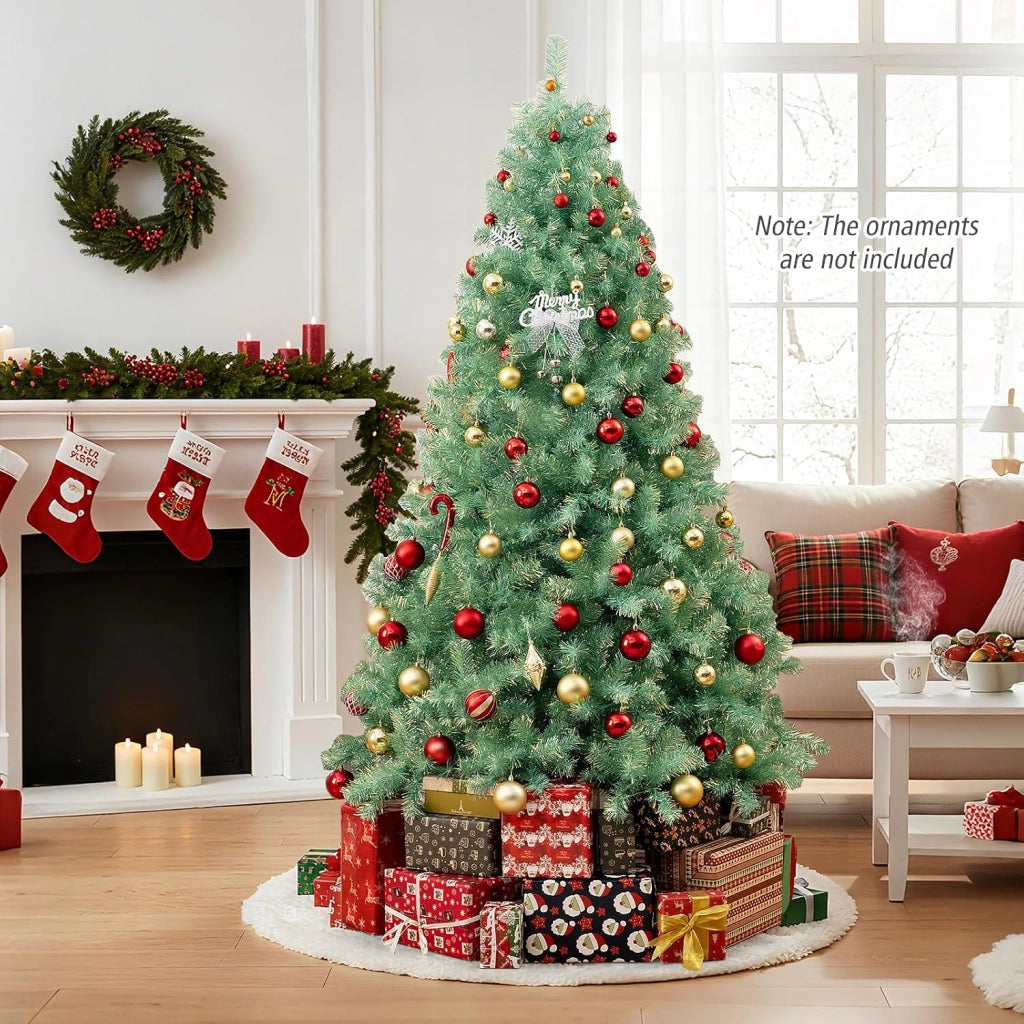 Albero di Natale Artificiale 180/225 cm, Albero di Natale con 250/550 Luci LED e 688/1300 Punte di Rami, Christmas Tree con 8 Modalità di Illuminazione, per Casa, Ufficio (Verde, 225 cm)