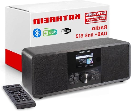Radio DAB Plus con funzione EWF - radio DAB+ e FM Wi-Fi con streaming Bluetooth - ingresso Aux 35 mm - telecomando e controllo tramite app - nero