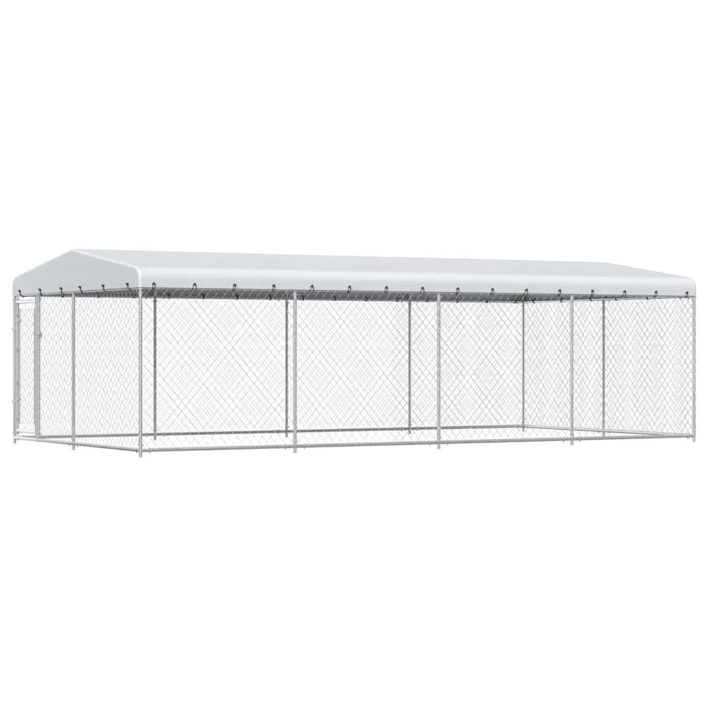 Canile da Esterno con Tetto 7,6x3,8x2,3 m 144937