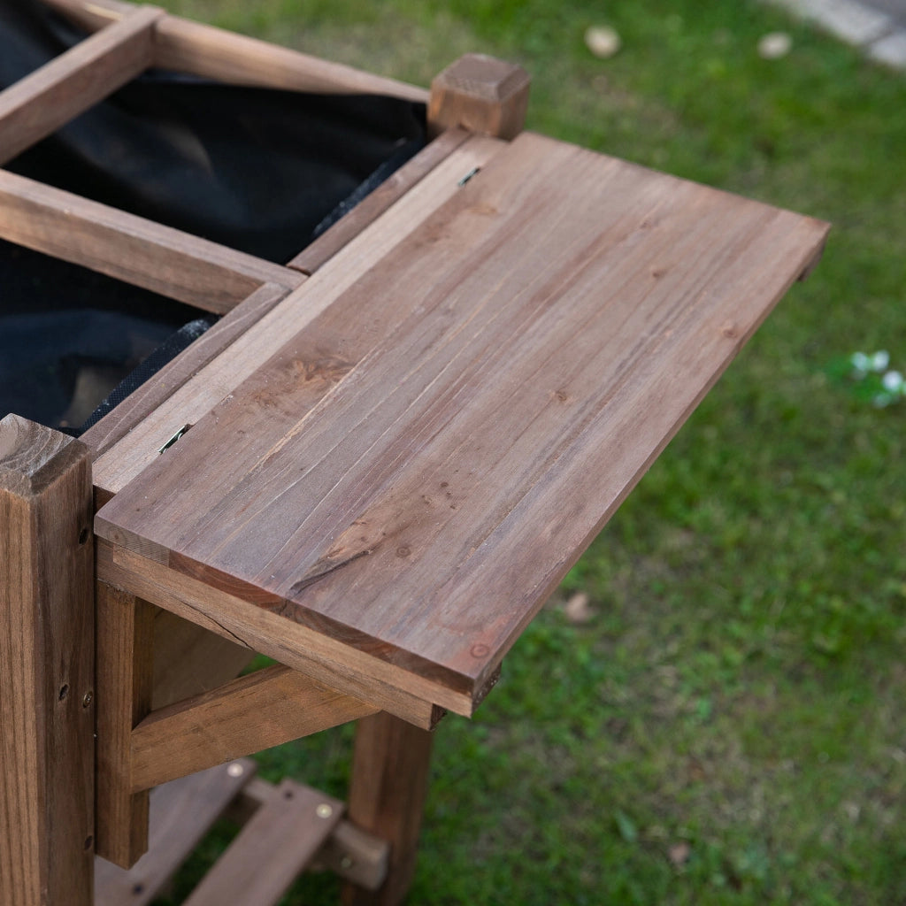 Letto Rialzato in Legno con Ripiano Pieghevole e Mensola ¨C Zephmum ¨C 123x54x80