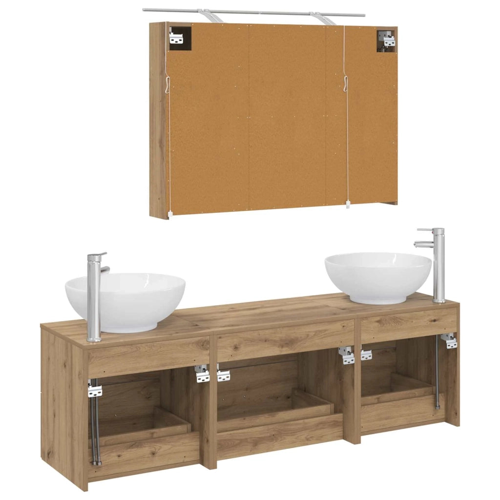 Set di mobili per il bagno 4 pcs Rovere Artigianale 3406942
