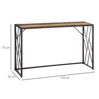 Consolle Fissa 120x35x75 cm in Metallo e Legno Marrone