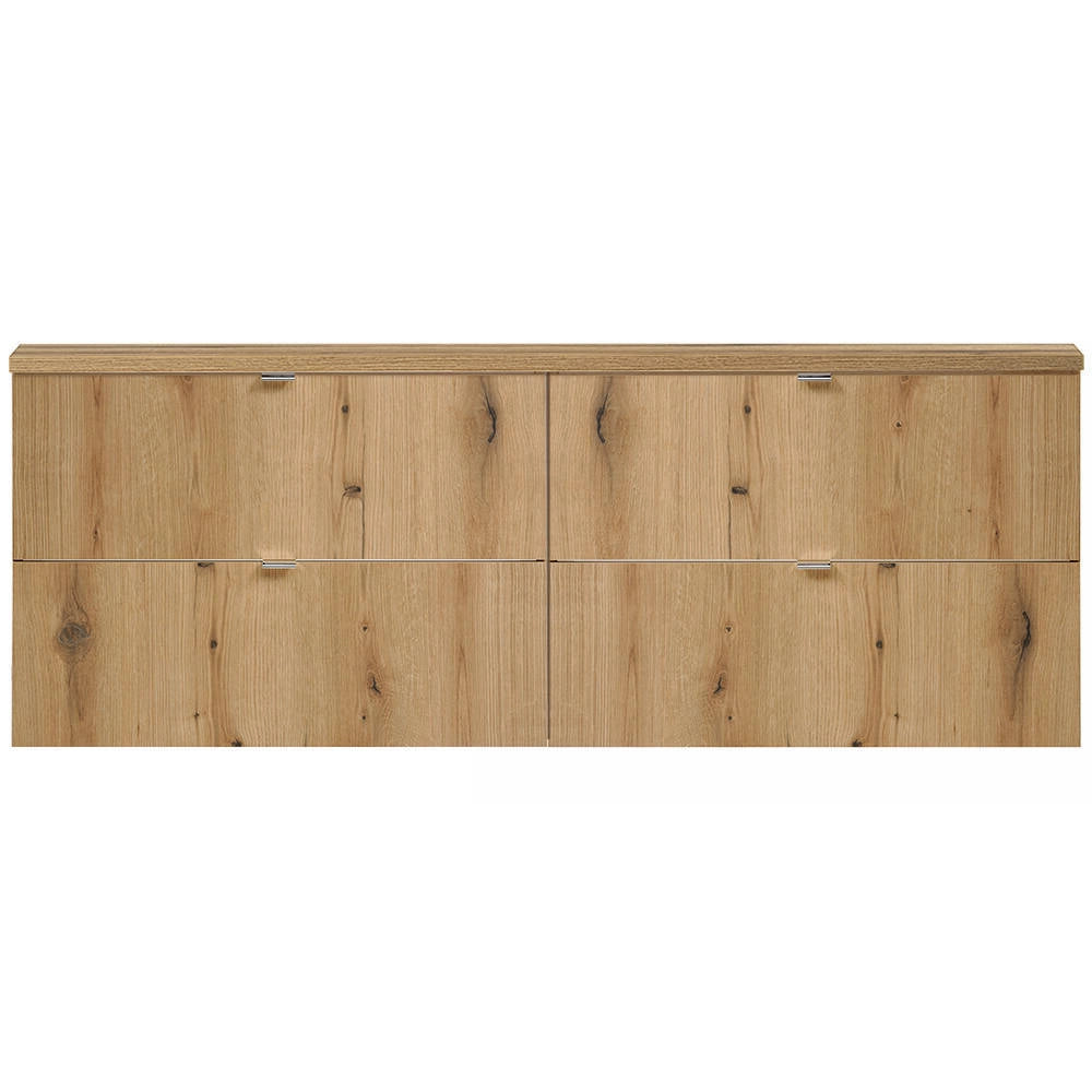 Mobile Sottolavabo Doppio NEWPORT da Parete a 4 Cassetti 160x60x40 cm - Effetto Rovere [en.casa]