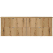Mobile Sottolavabo Doppio NEWPORT da Parete a 4 Cassetti 160x60x40 cm - Effetto Rovere [en.casa]