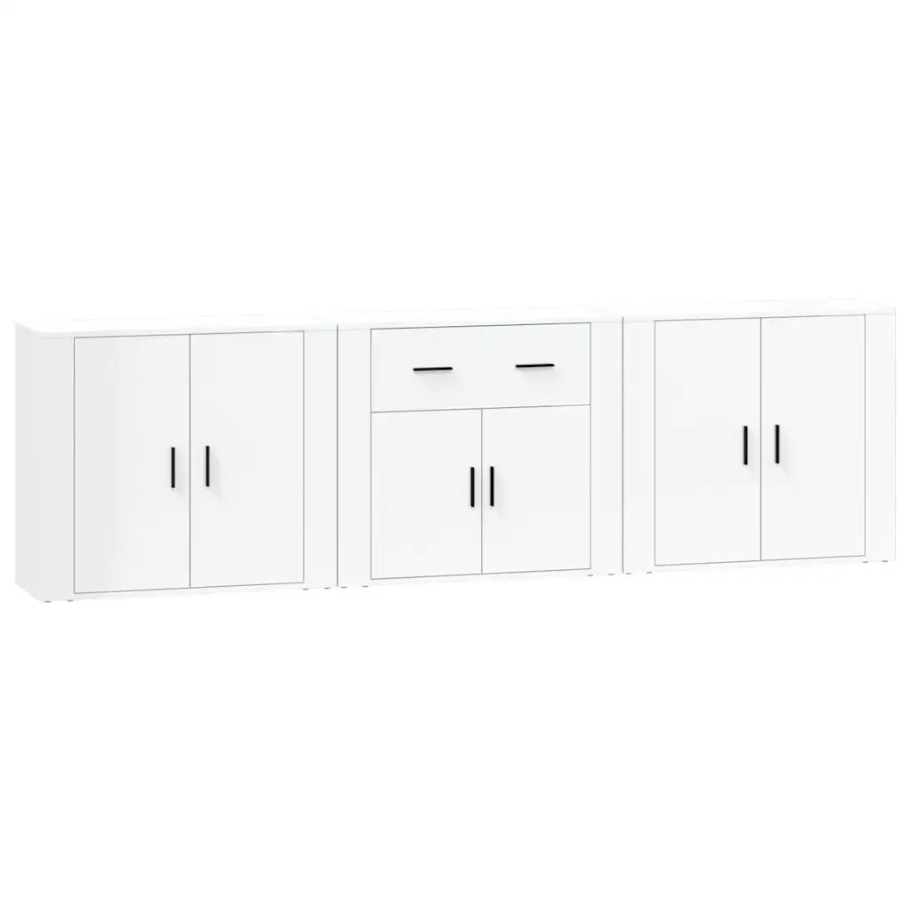 Credenze 3 pz Bianco in Legno Multistrato 3185415