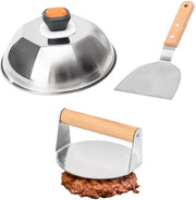 Kit di formatura di hamburger professionale - Smash Burger - Piastra per grigliare - Coperchio per schiacciare - Risultati perfetti - Schroding perfetta - Formatrice di hamburger