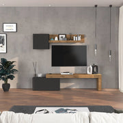 WHOUS Parete attrezzata Chronos set soggiorno antracite opaco e rovere 180/260x40 cm