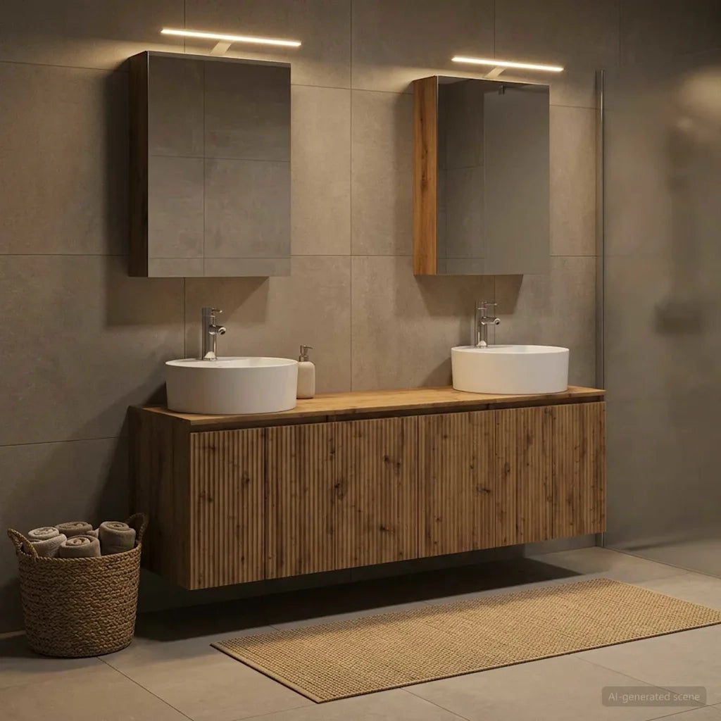 Set di Armadi da Bagno 5 pcs Rovere Artigianale 3406438