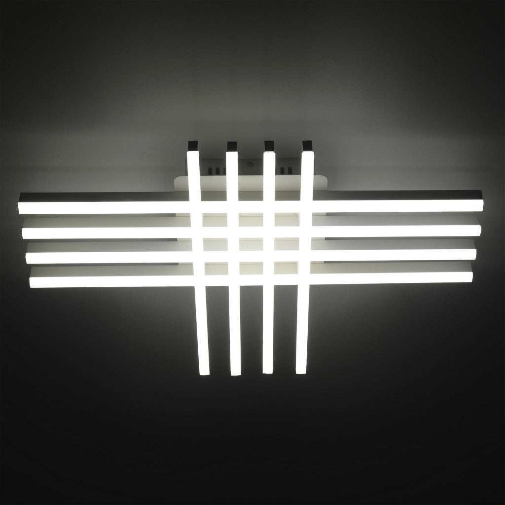 Plafoniera in metallo bianca cm. L.60 P.40 H.13