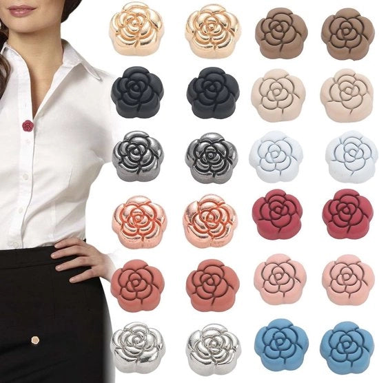 Accessori per abbigliamento - Magnetici - 12 Paia - Broche senza ago - Accessori per capelli - Magneti forti - Sicuri e stili - Sostegni per sciarpe