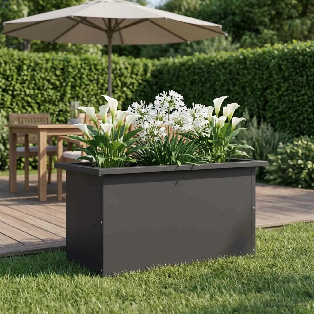 Fioriera da giardino con LED Nero 30 x 60 x 30 cm Acciaio 8008084