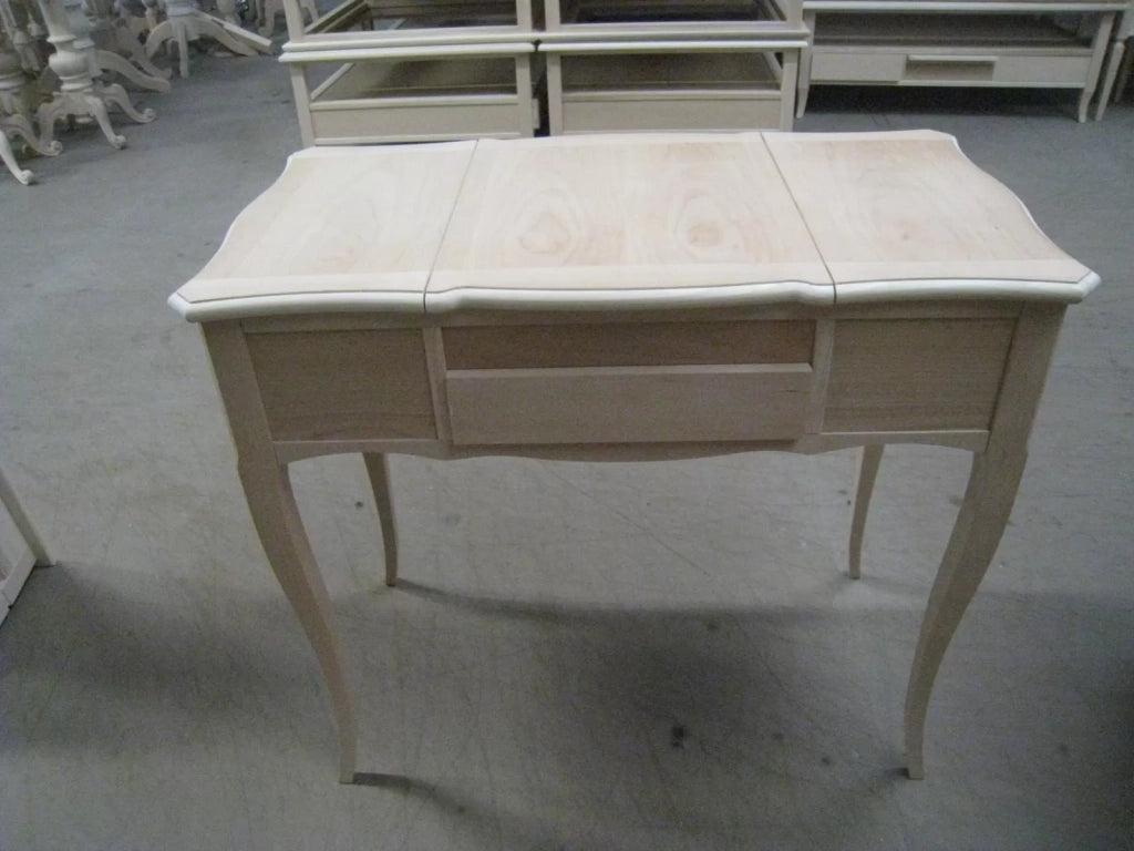 Consolle toilette da trucco legno grezzo 89x49x78 - Mobili 2G