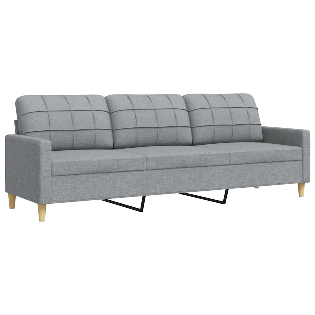 Divano a 3 Posti Grigio Chiaro 210 cm in Tessuto 4007414